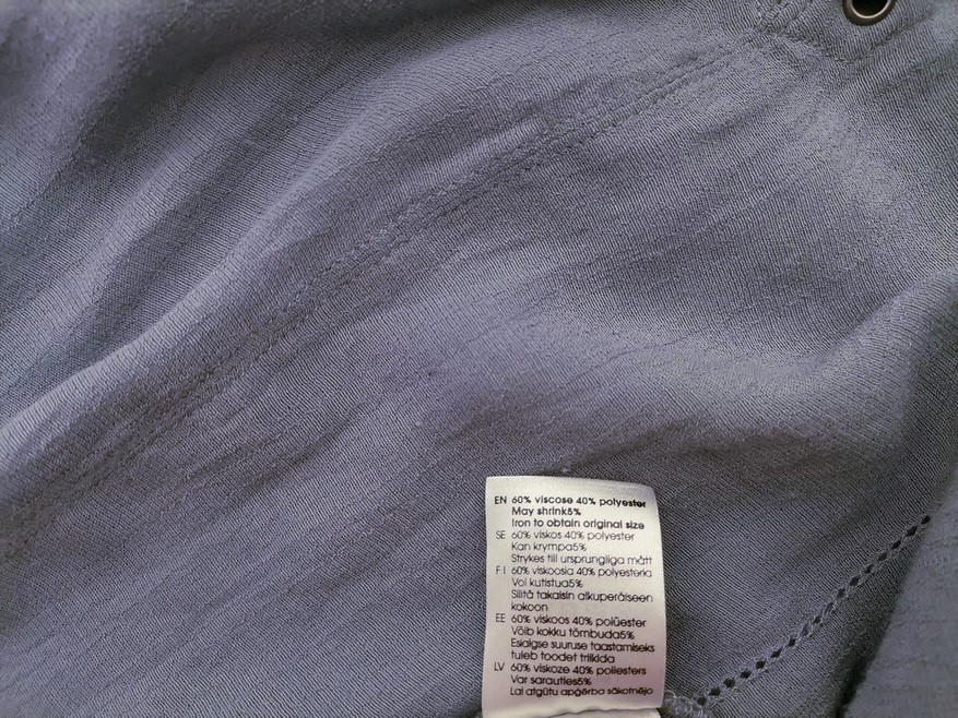 Lindex Rozmiar S Kolor Niebieski Split Crew Neck Bluzka Rękaw 3/4 Materiał Wiskoza