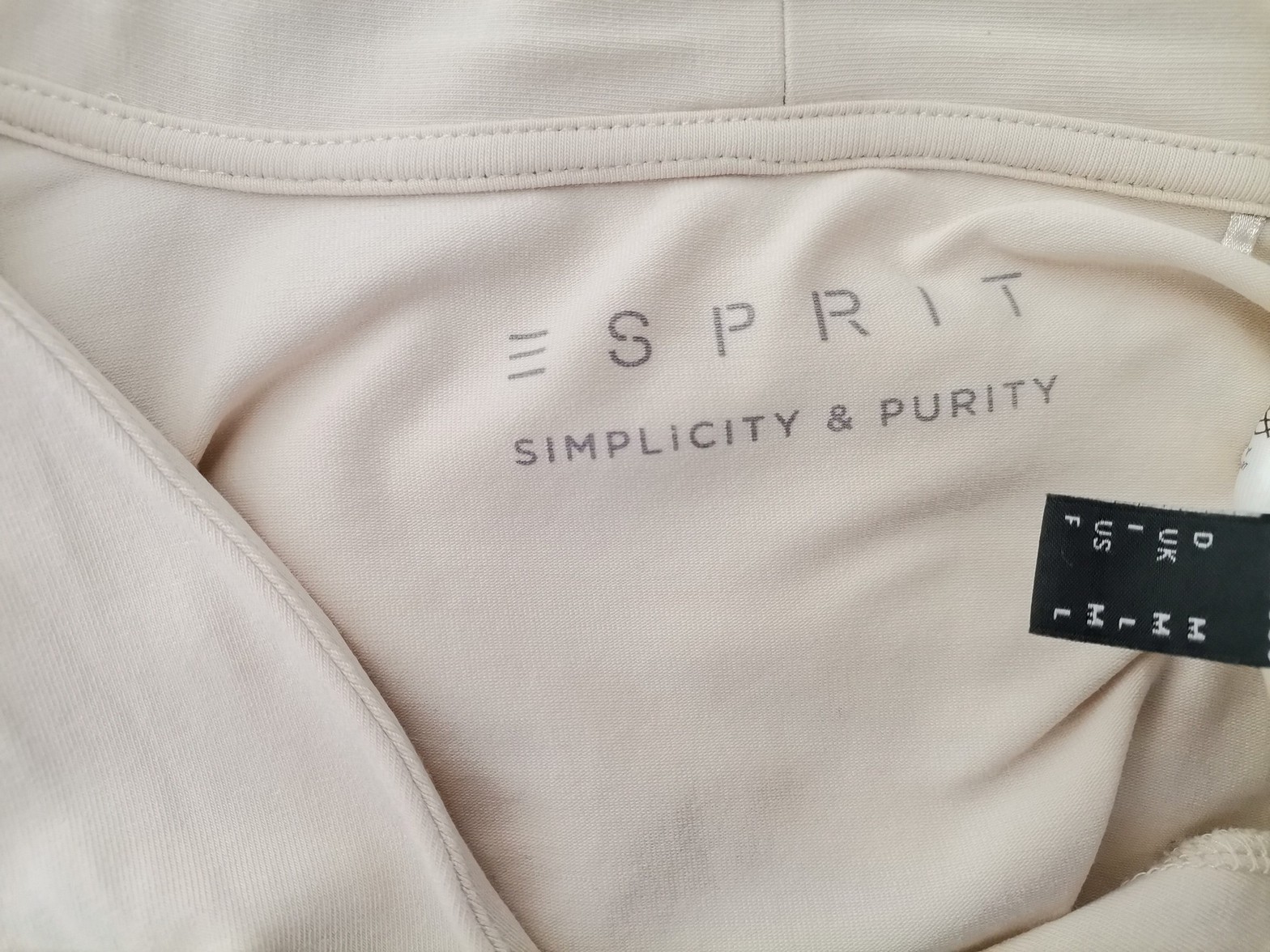 Esprit Rozmiar M Kolor Kremowy W serek Bluzka Rękaw 3/4 Materiał Bawełna