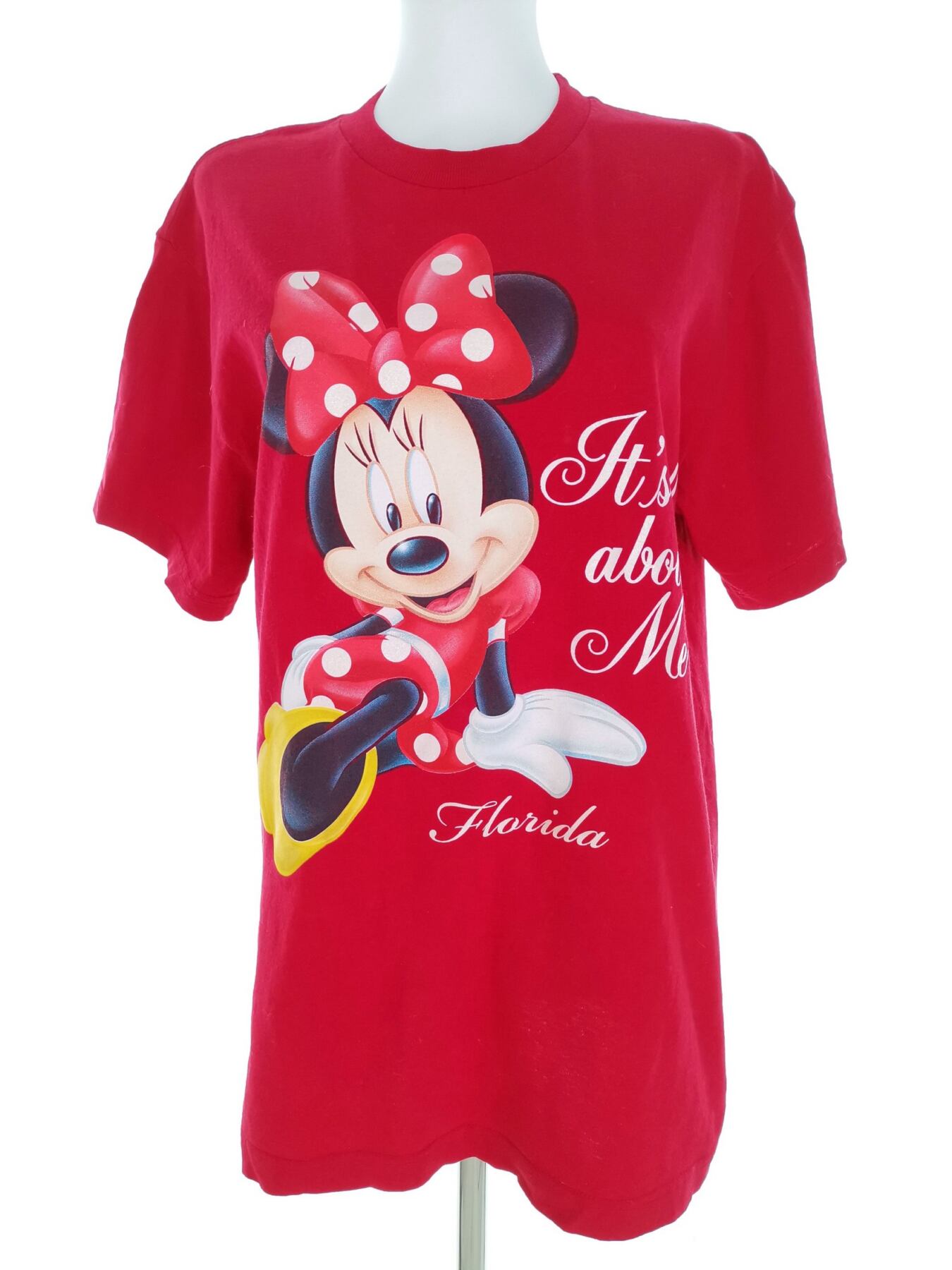 Disney Rozmiar M Kolor Czerwony Crew Neck T-Shirt Krótki rękaw Materiał Bawełna 100%