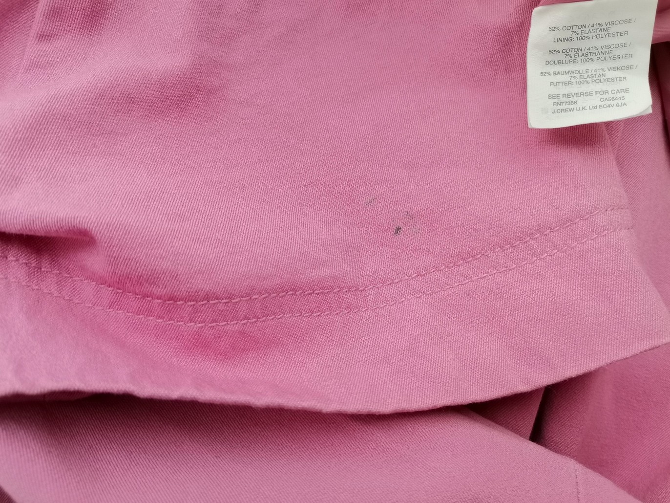 J.Crew Rozmiar 4 (36) Kolor Różowy Crew Neck Sukienka Sheath Krótki rękaw Midi Materiał Bawełna