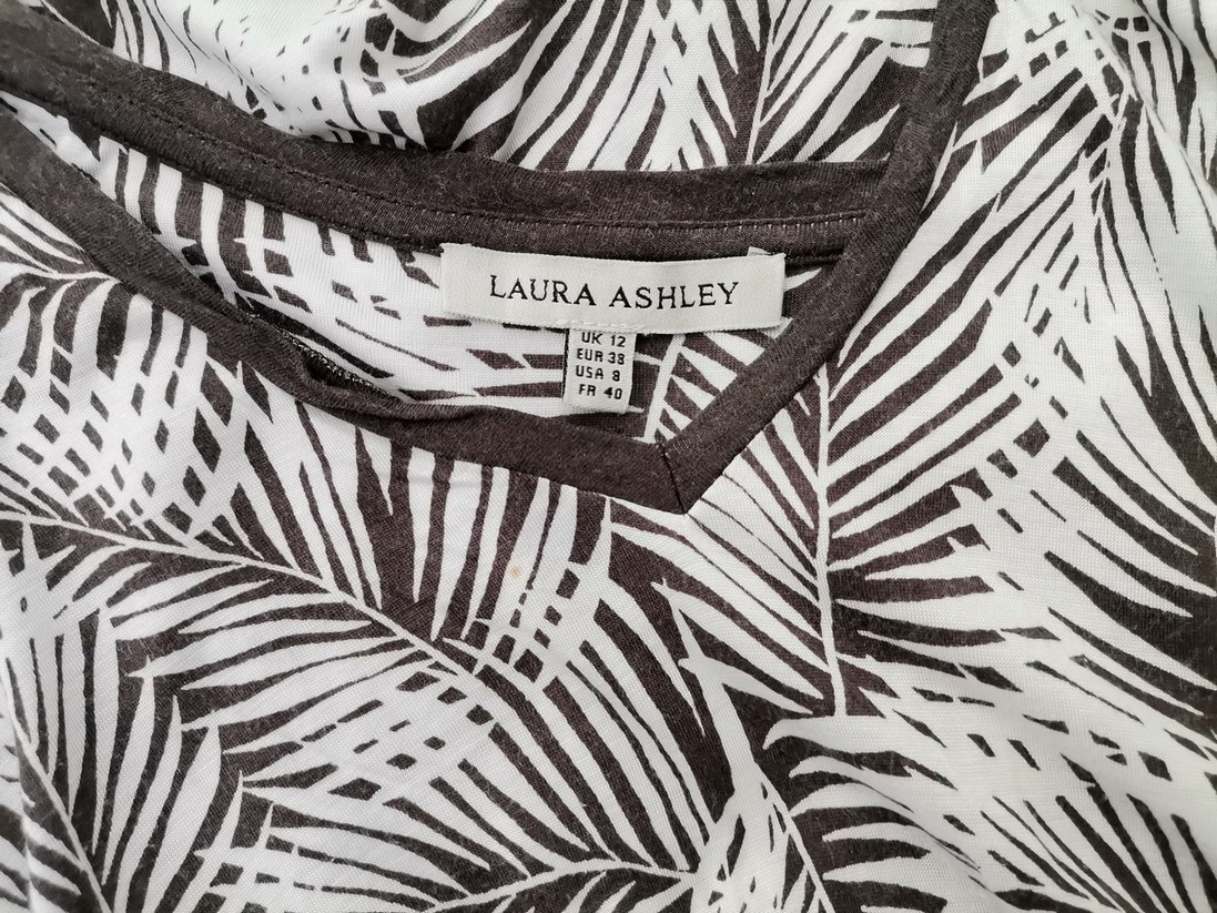 Laura ashley Rozmiar 12 (38) Kolor Biały W serek Sukienka Sheath Krótki rękaw Do Kolan Materiał Wiskoza 100%