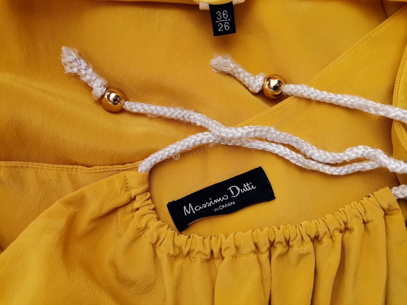 Massimo dutti Rozmiar 36 Kolor Żółty Halter Suknia Balowa Sukienka Wieczorowa Bezrękawnik Midi Materiał Jedwab 100%